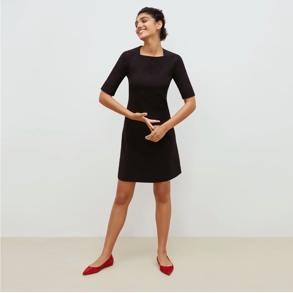 M.M. LaFleur Emily Sheath Dress Black Ponte Knit Size 4 Work Career